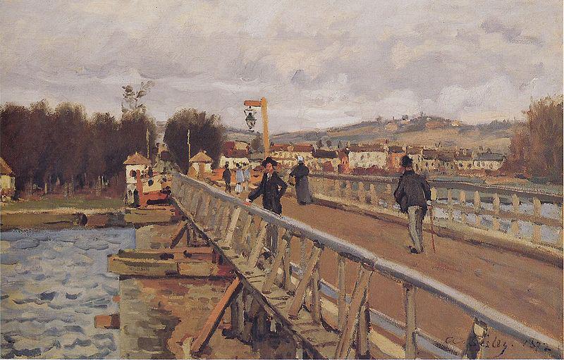 Alfred Sisley Footbridge at Argenteuil, France oil painting art